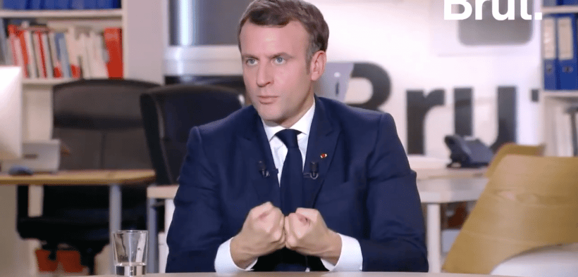 Emmanuel Macron en plein discours