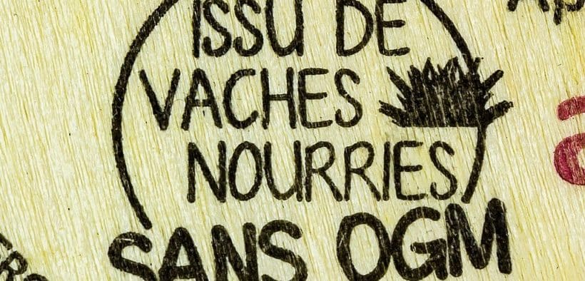 Affiche "Issu de vaches nourries sans OGM"